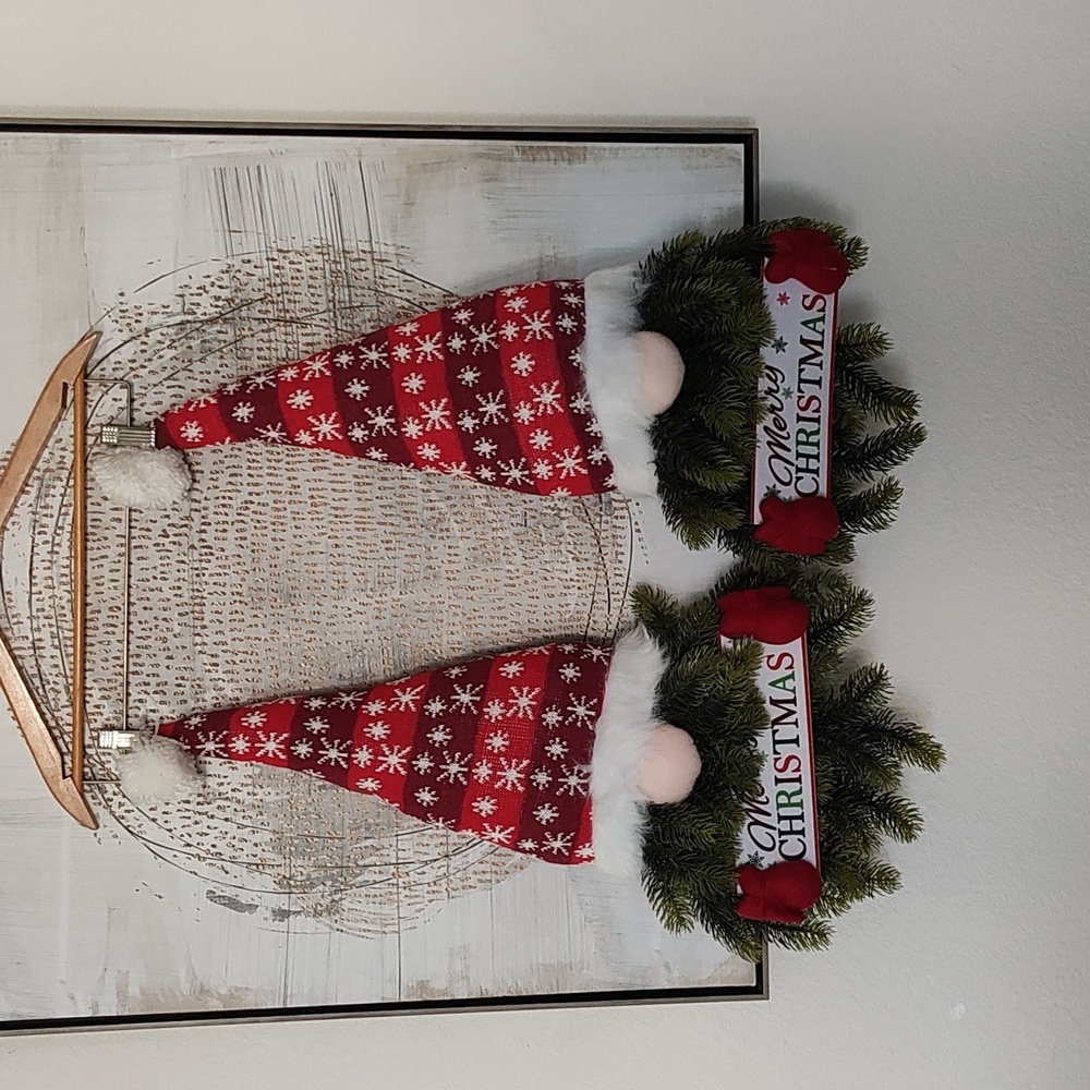 New Gnome Christmas Wreath SET of 2
